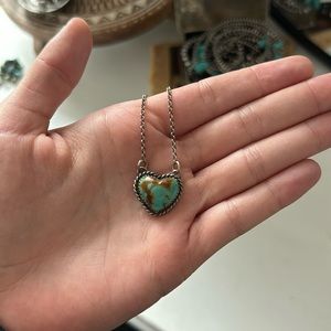 Sterling silver turquoise heart necklace